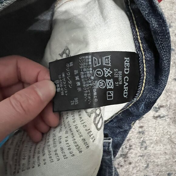 Red Card Tokyo x Beams Japan Rhytm Vintage Mid Straight Size 31 Jeans Button Fly - Picture 6 of 7